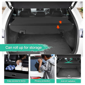 Powerty installed demonstrating concealed lower storage and upper shelf