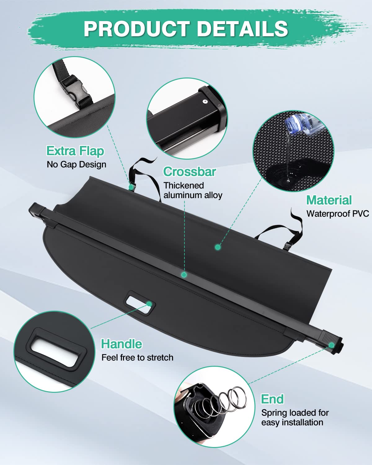 Powerty extended cover with extra flap sealing gap to secure items