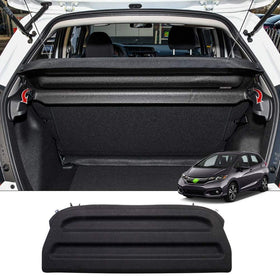 Powerty cargo cover front view installed in Honda Fit showing clean fit and privacy