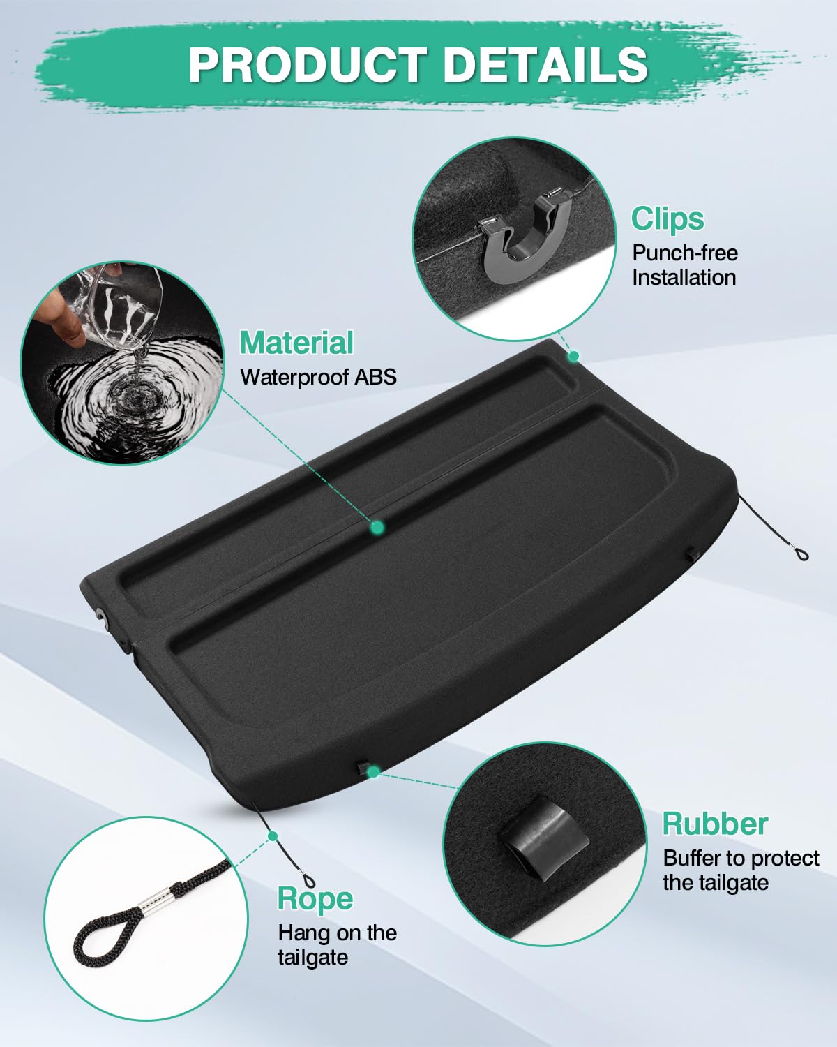 Powerty installed with Taos tailgate open for quick access and secure fit
