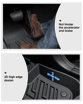 Powerty raised edge and channel detail trapping liquid and debris