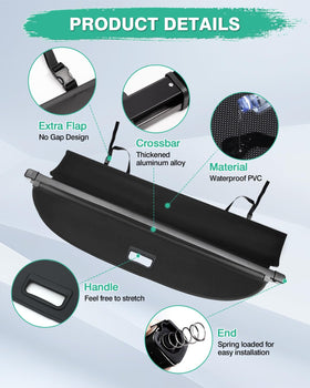 Powerty retractable mechanism detail, smooth quiet operation benefit