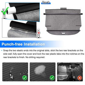 Powerty sueded retract heads close-up preventing rattles and protecting trim