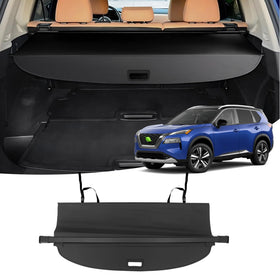 Powerty installed in Nissan Rogue trunk front view shows clean fit and privacy