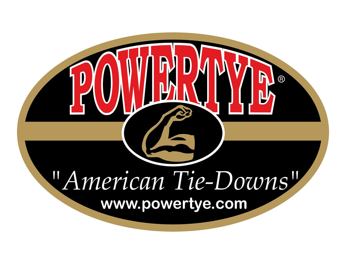 PowerTye folded net beside a hand showing compact size and easy storage benefit
