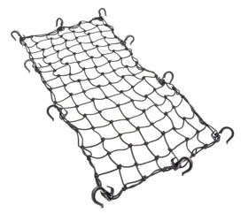 PowerTye front view of 15x30 cargo net showing compact fold and label, protects loads