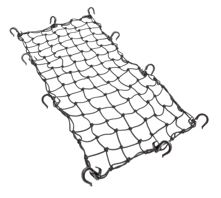 PowerTye front view of 15x30 cargo net showing compact fold and label, protects loads