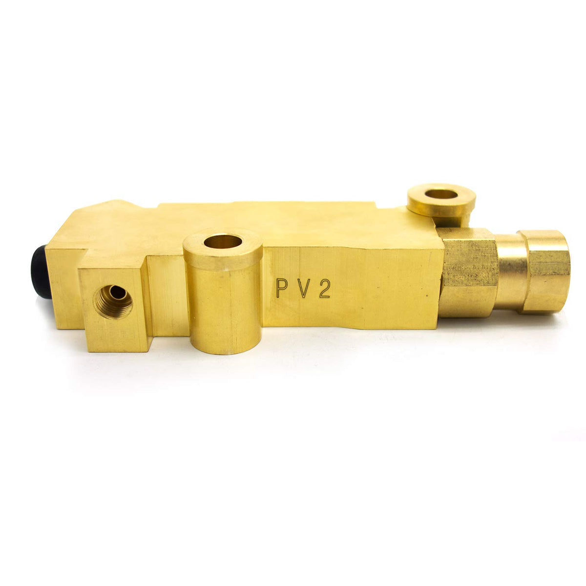 POWERWORKS detailed view of 1/2" and 7/16" ports showing standard brake-line compatibility
