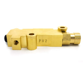 POWERWORKS detailed view of 1/2" and 7/16" ports showing standard brake-line compatibility