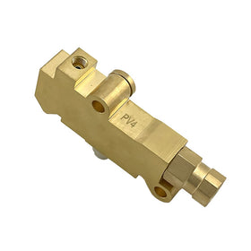 POWERWORKS PV4 front view showing compact brass body and mounting holes, improved installation flexibility