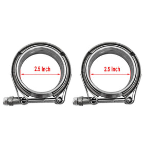 POWERWORKS close up of V‑band clamp profile showing 304 stainless steel strength