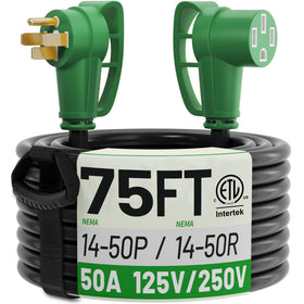 POWGRN front connector and full 75ft cable showing outdoor-ready reach