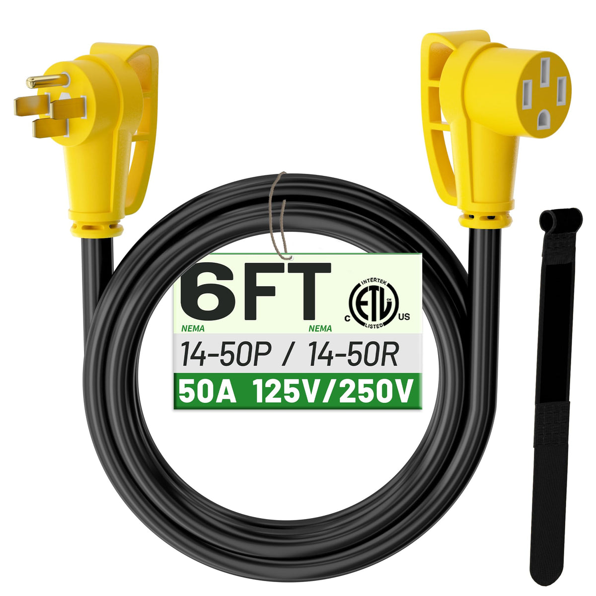 POWGRN front connector view showing secure NEMA 14-50 fit and durability