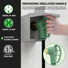 POWGRN insulated handle detail improving grip and safe unplugging