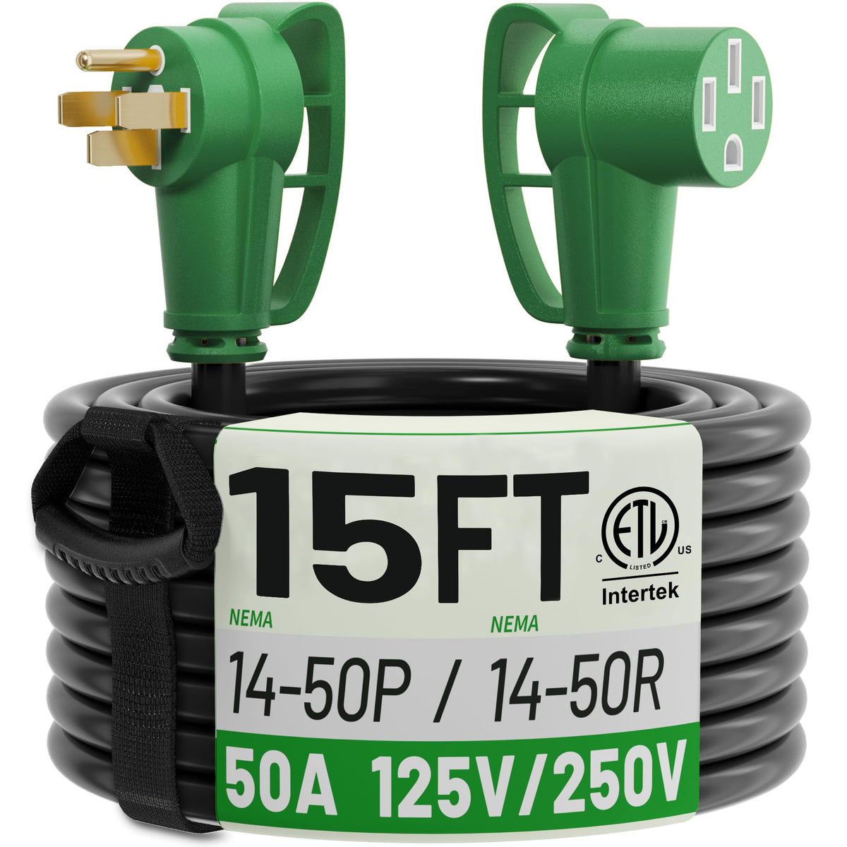 POWGRN front plug close-up showing durable contacts and safe connection