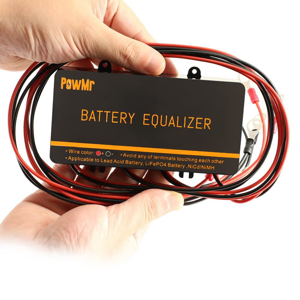 PowMr product packaging and manual displaying included documentation for straightforward setup