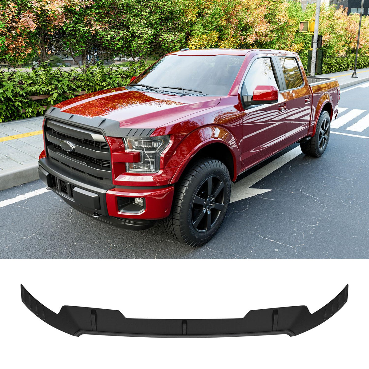 powoq front-mounted hood deflector showing clean fit and protected hood