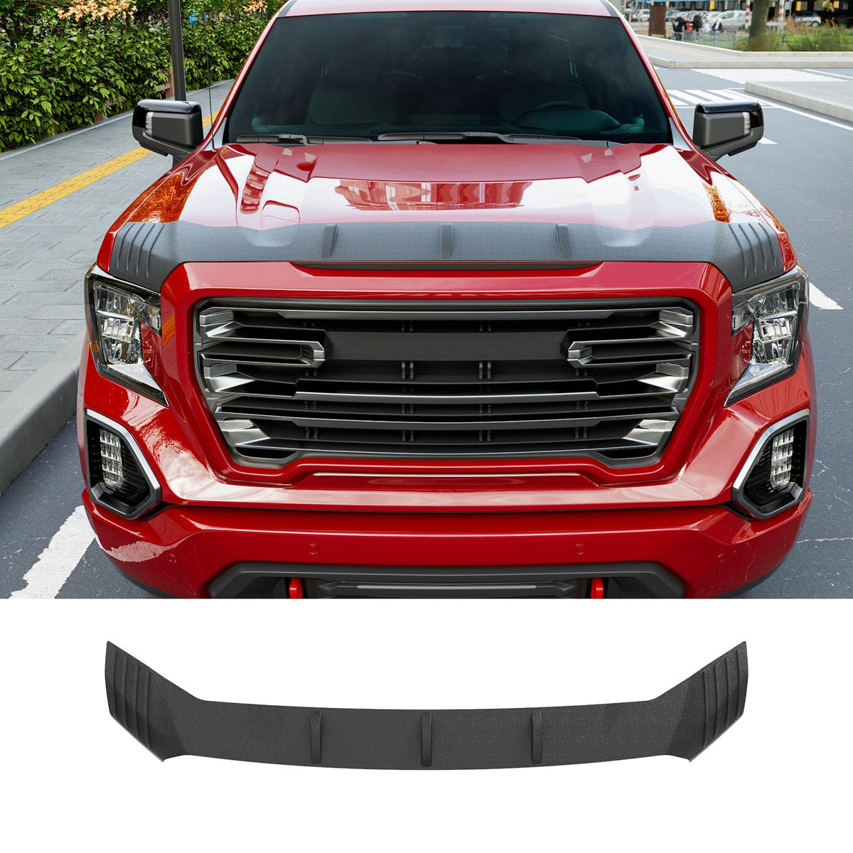powoq front view of hood protector showing fit and enhanced look