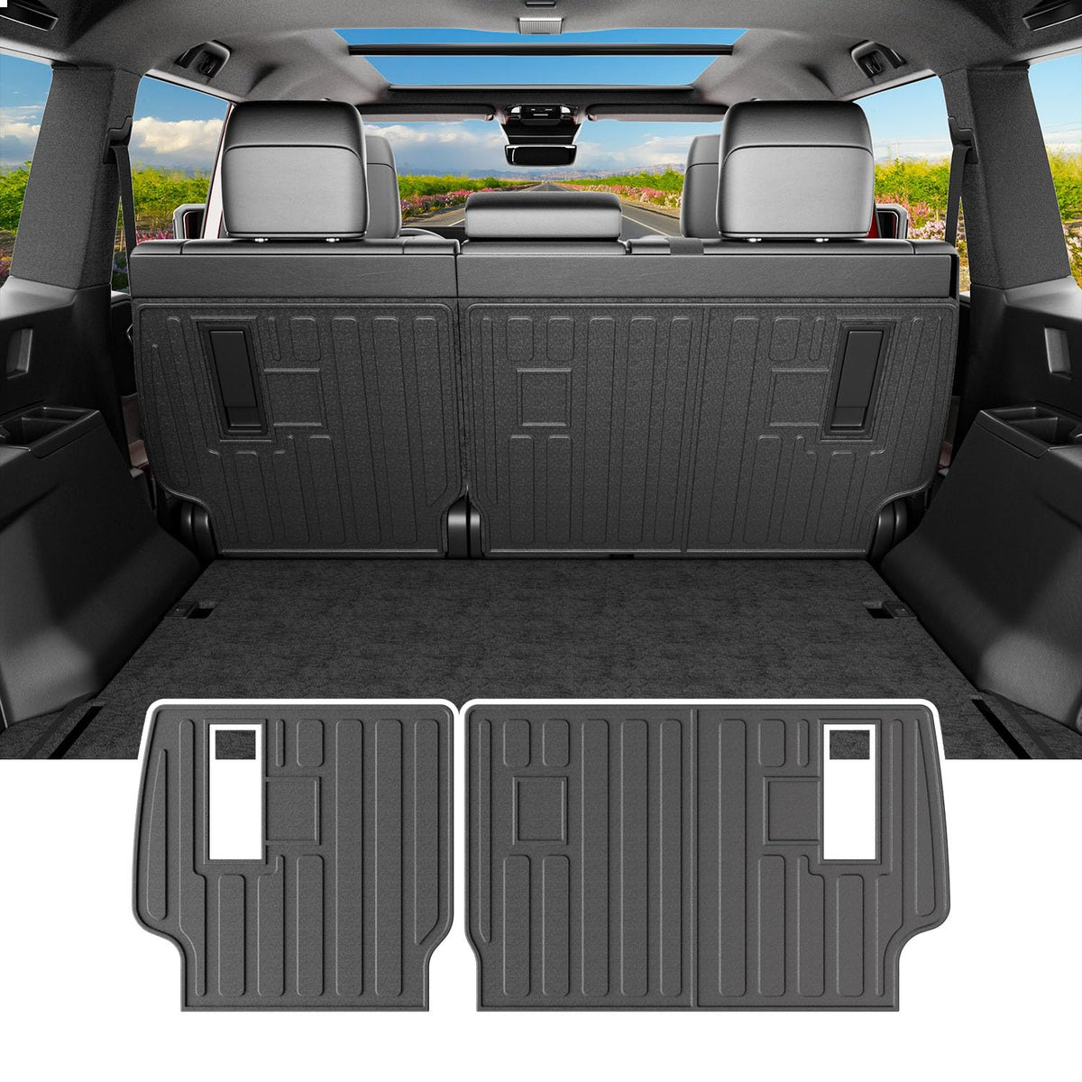 powoq front packaging showing trunk liner folded, clear fit for model