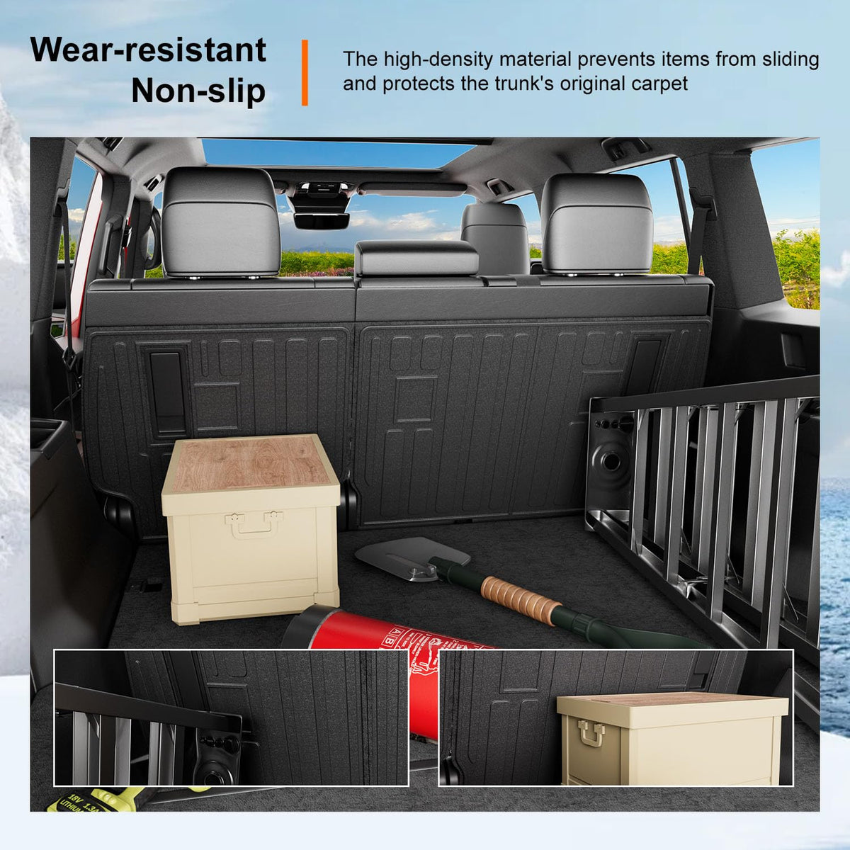 powoq seat back protection detail with Velcro attachment for security