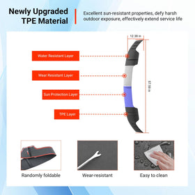 powoq size comparison with ruler displaying accurate fit for Chevy Colorado hood