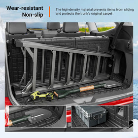 powoq trunk mat cutline for subwoofer allowing custom fitment