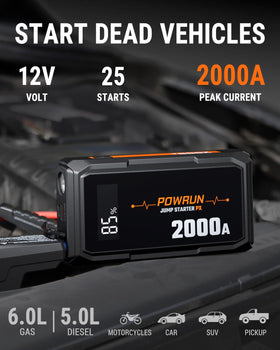 Powrun P-X digital LCD display clearly showing battery level for confidence