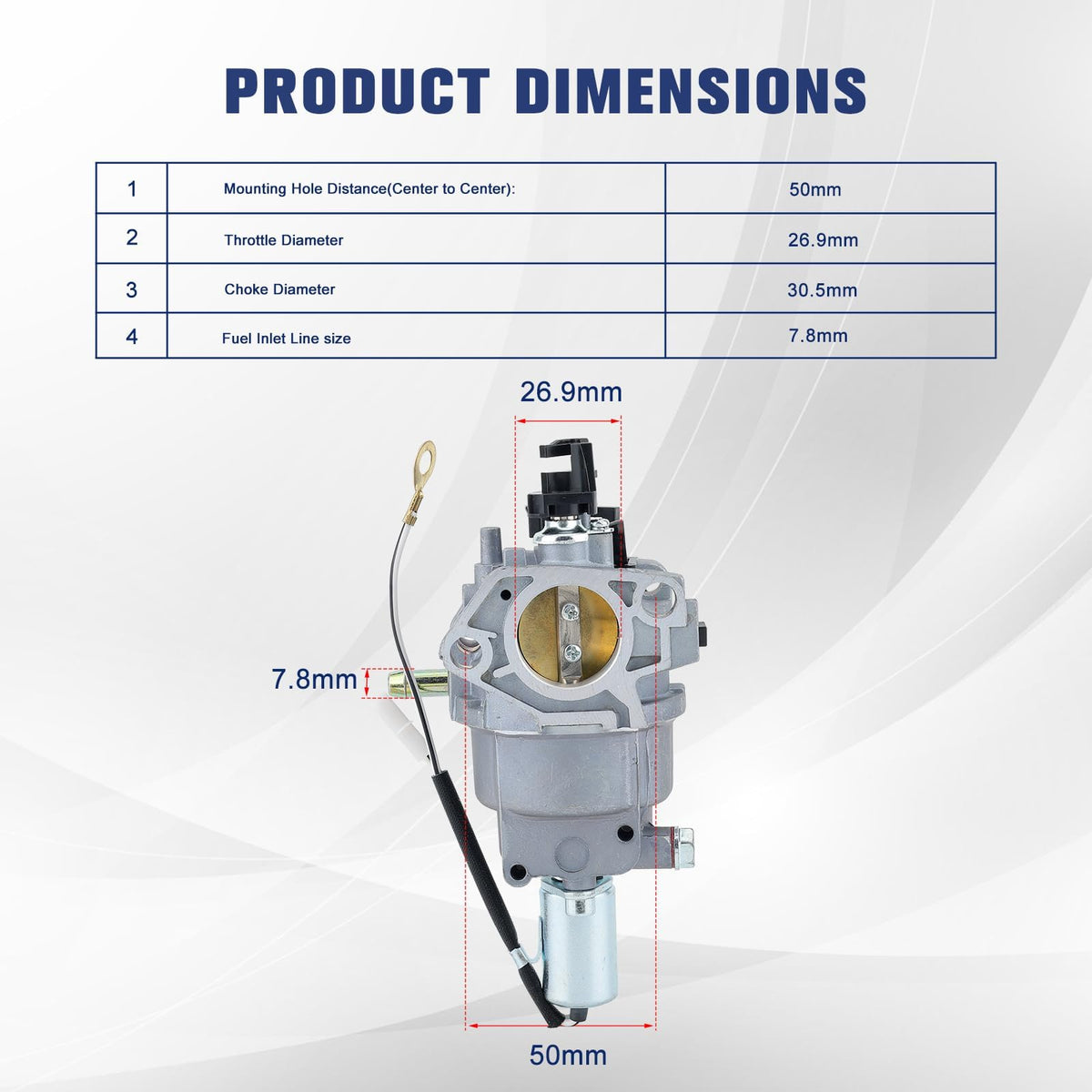 Powtol carburetor side ports highlighting brass fittings for durable fuel flow