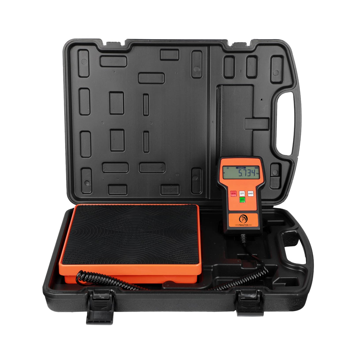 P PBAUTOS front view of scale with tank showing stable weighing benefit