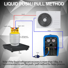 P PBAUTOS purge switch close-up enabling safe removal of residual refrigerant