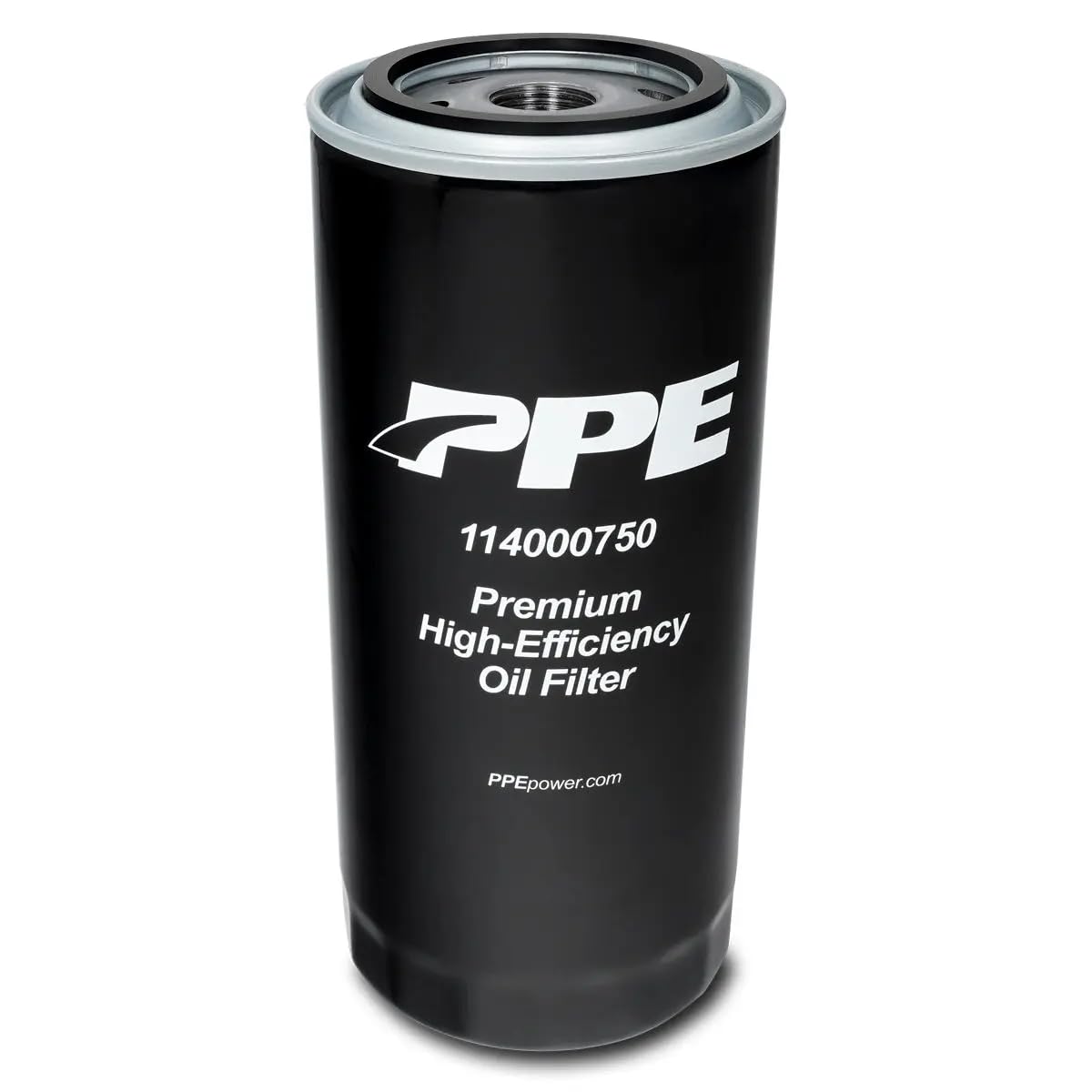 Pacific Performance Engineering front view of filter showing tall canister and label for better fitment