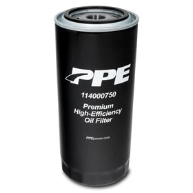 Pacific Performance Engineering front view of filter showing tall canister and label for better fitment