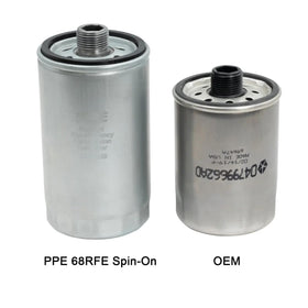 Pacific Performance Engineering filter installed in heavy duty transmission pan demonstrating correct fit and seal