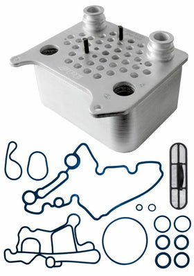Pacific Performance Engineering oil cooler front profile showing mounting points and durable finish for reliable fit