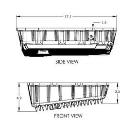 Pacific Performance Engineering pan next to measuring scale showing three-quart increased fluid capacity
