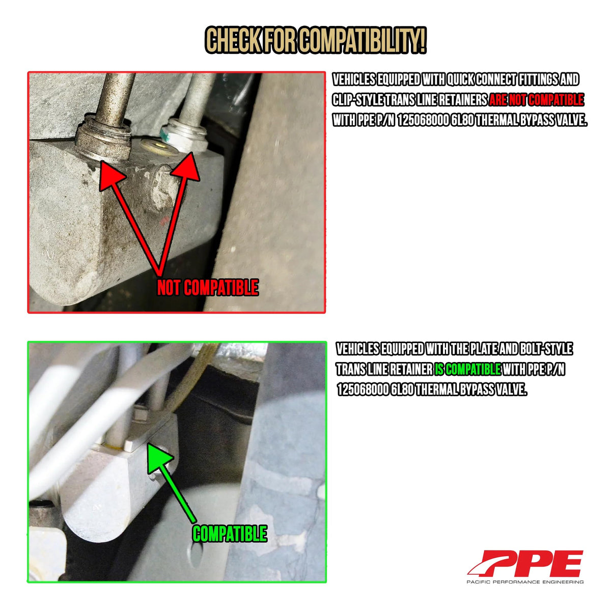 Pacific Performance Engineering packaging with part number for quick verification