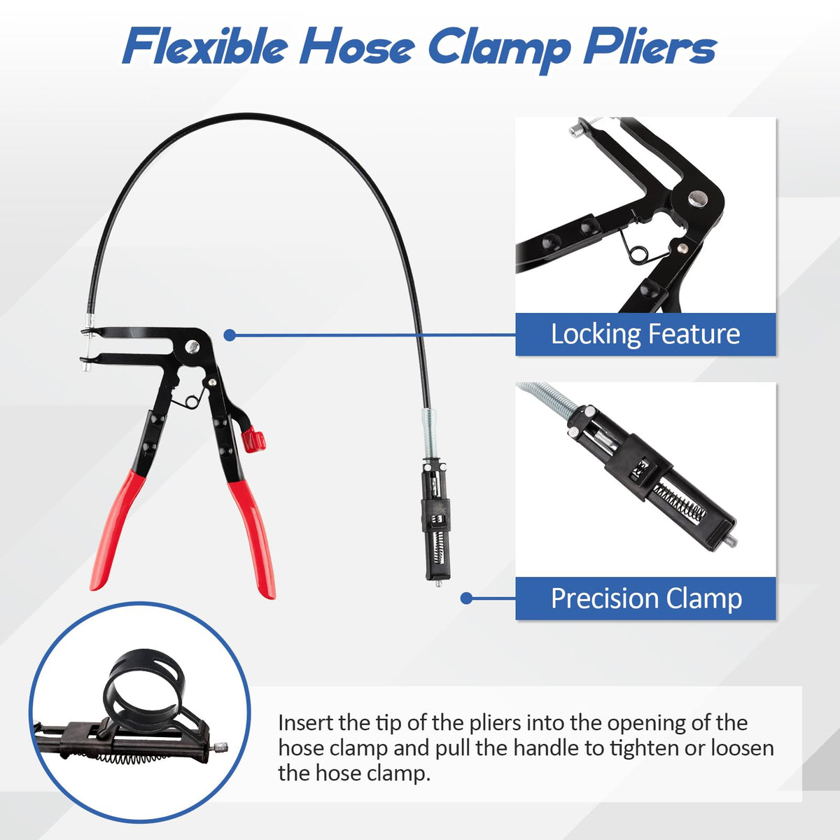 ppkbbeb flexible shaft radiator plier in use reaching deep clamps for safer removal