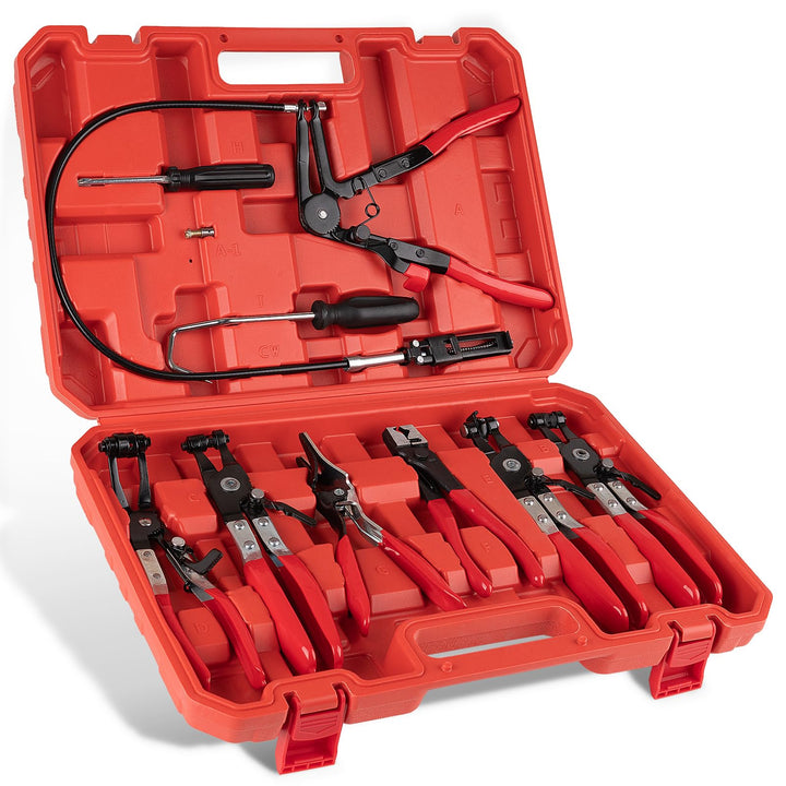 ppkbbeb front packaging showing full 9-piece hose clamp pliers kit and quick identification