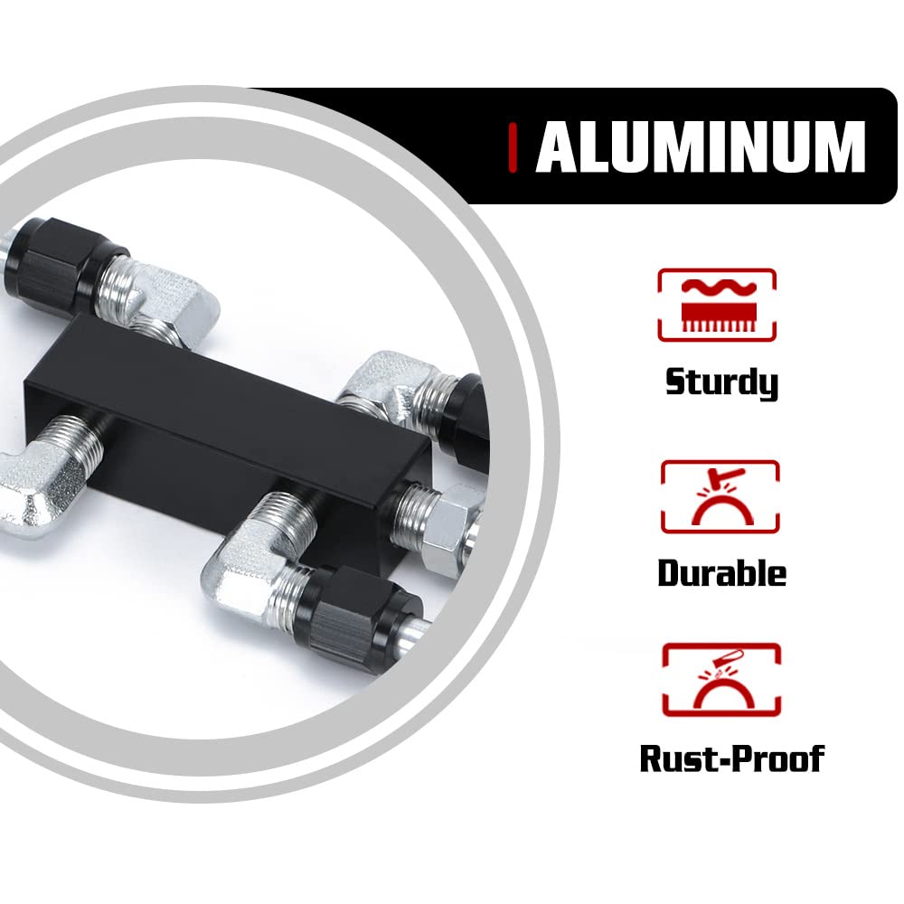 PQY aluminum manifold detail showing precision machining and leak reduction benefit