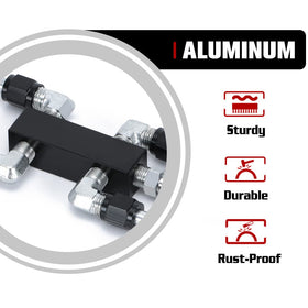 PQY aluminum manifold detail showing precision machining and leak reduction benefit