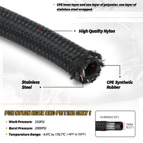 PQY detailed view of anodized aluminum AN6 fittings and adapters for leak-resistant connections