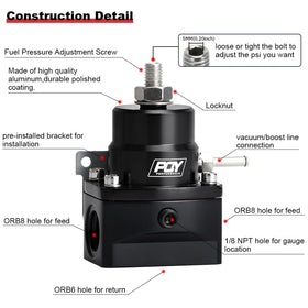 PQY AN8 feed port detail highlighting secure ORB fitting and leak-resistant design