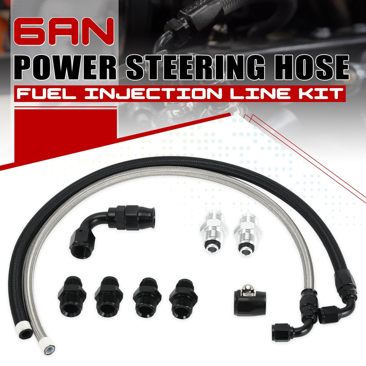PQY pressure hose close-up showing braided nylon and stainless for strength