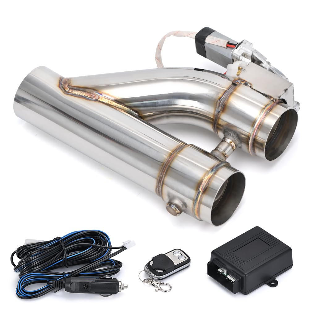 PQY front view of 3 inch exhaust pipe showing full length and fitment benefits