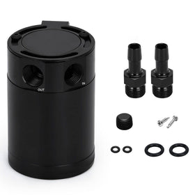 PQY front view of oil catch can showing compact reservoir and finish benefit