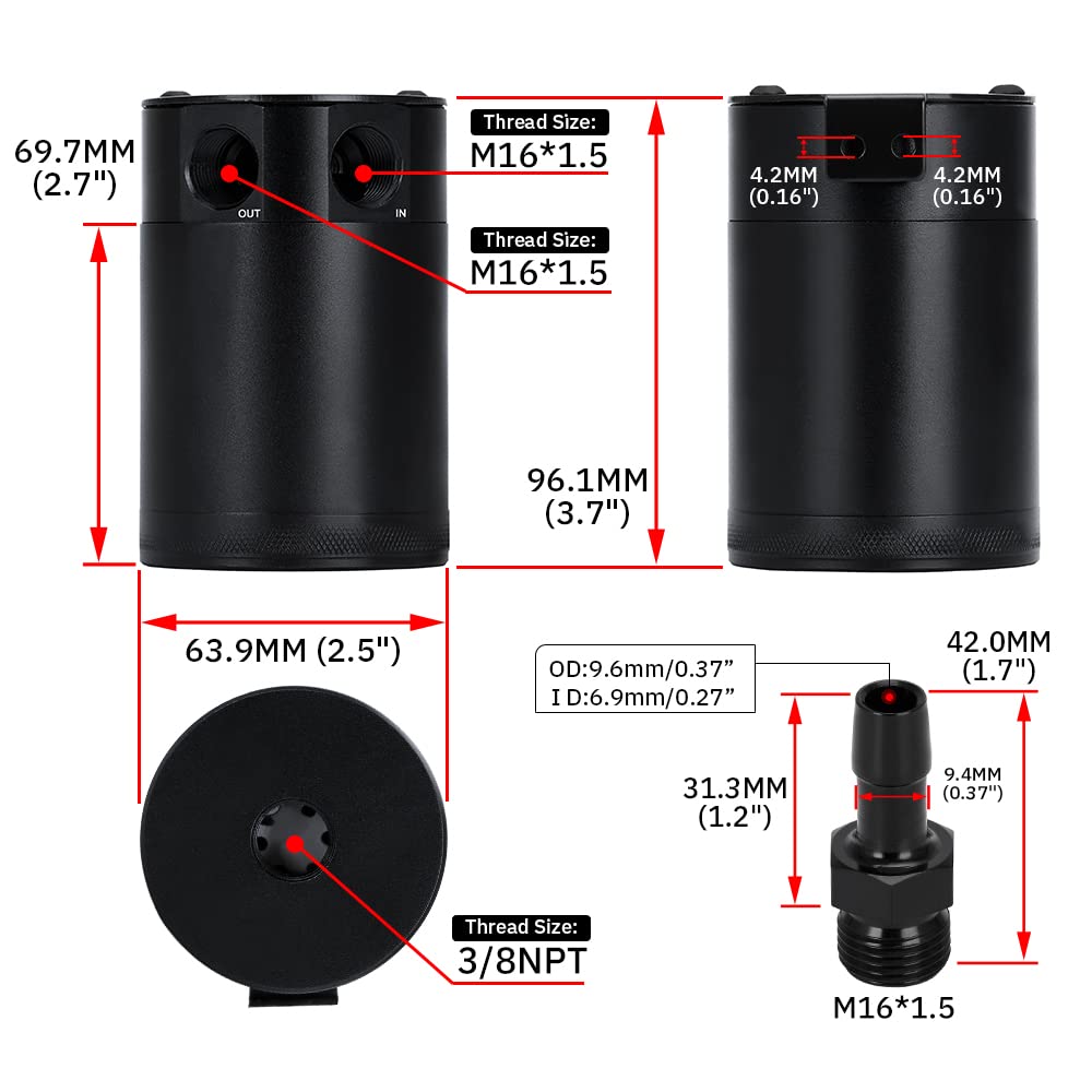 PQY two CNC-machined fittings and M16 x 1.5 threads demonstrating secure connection