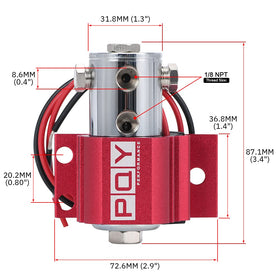 PQY installed line lock under hood showing compact placement and simplified plumbing benefit