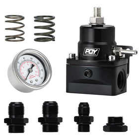 PQY regulator front view showing billet body and AN8 feed for durable installation
