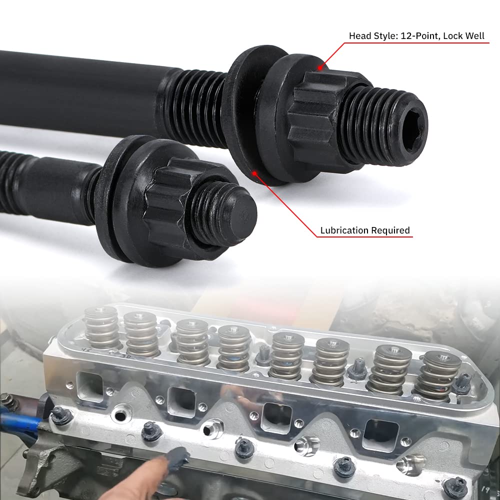 PQY studs installed on cylinder head demonstrating direct-fit reliability