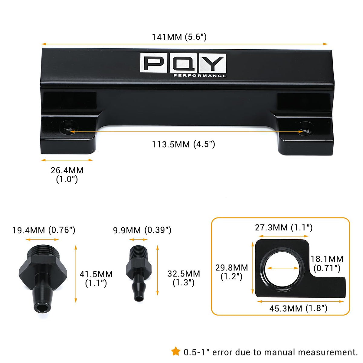 PQY vacuum manifold black anodized finish highlighting corrosion resistance and durable surface